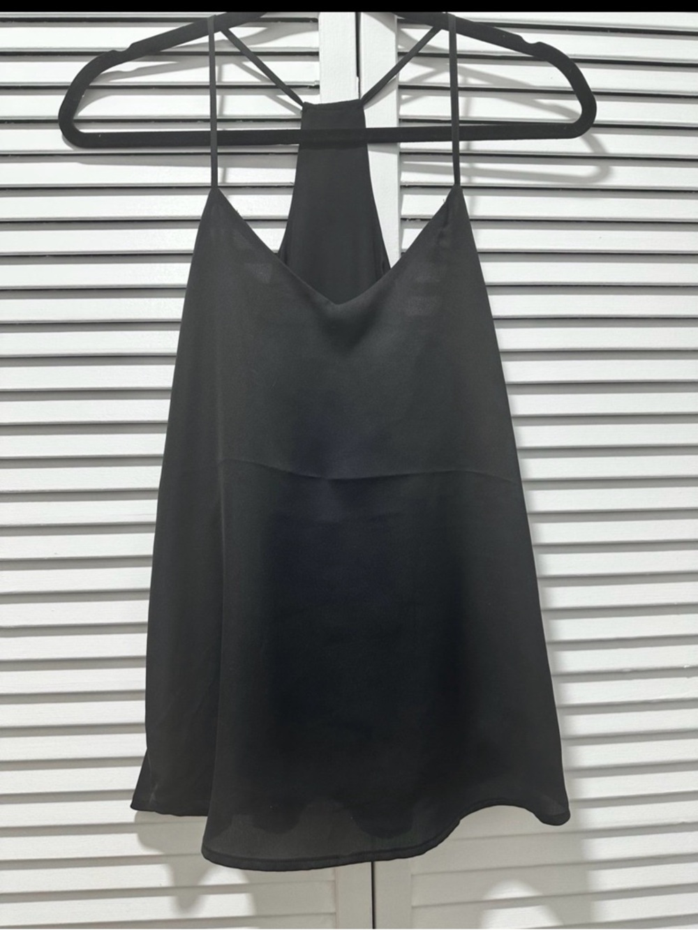 Black Relaxed Fit Camisole Halter Top